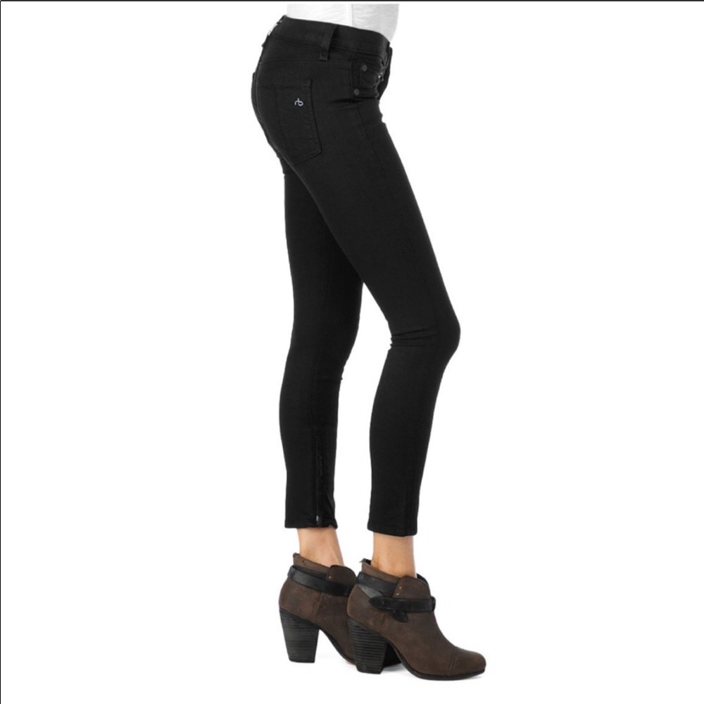 Rag & Bone SHOREDITCH Zipper Capri-In Skinny Black